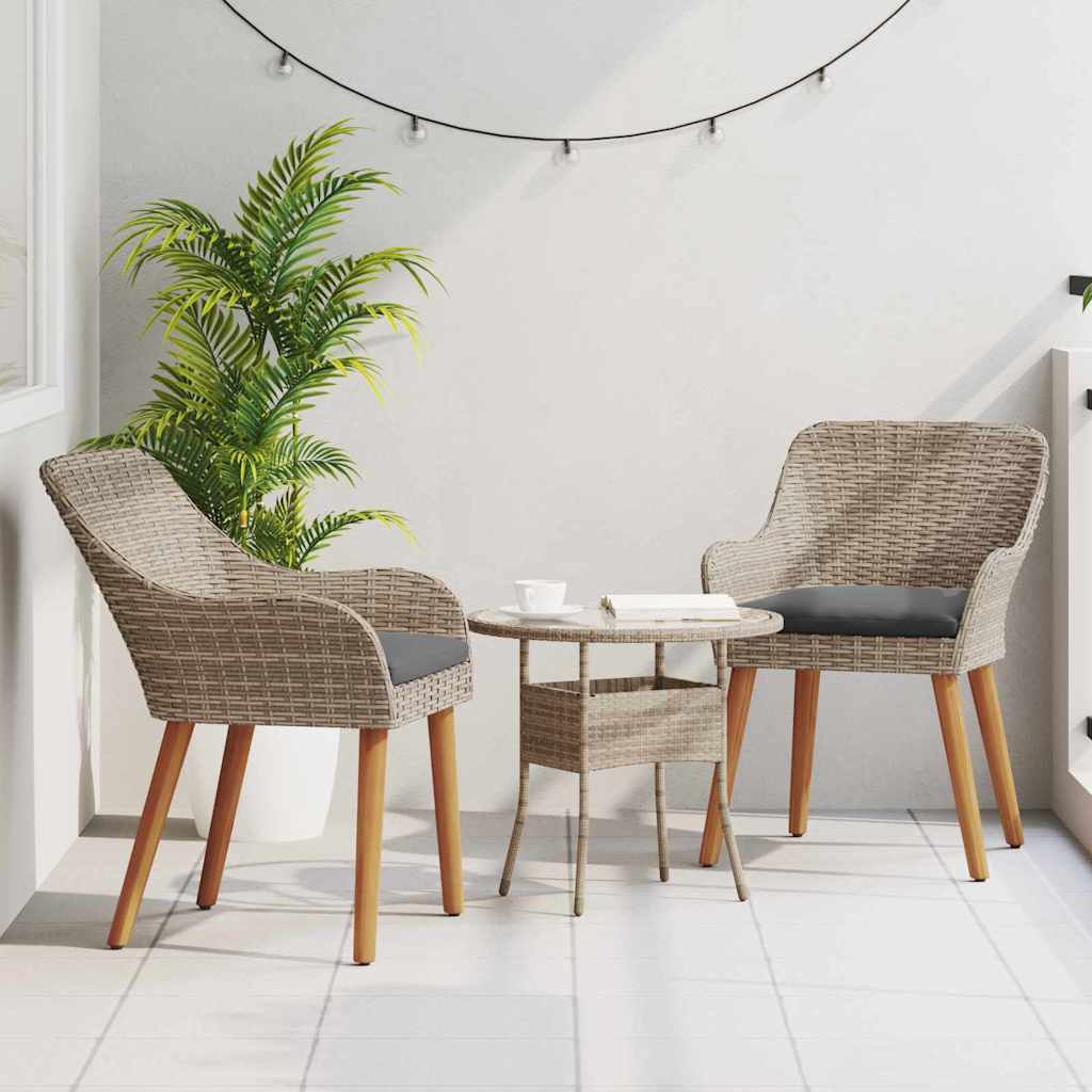 vidaXL Καρέκλα Κήπου 2 pcs Μαύρο 62.5 x 55 x 82 εκ συνθετικό ρατάν