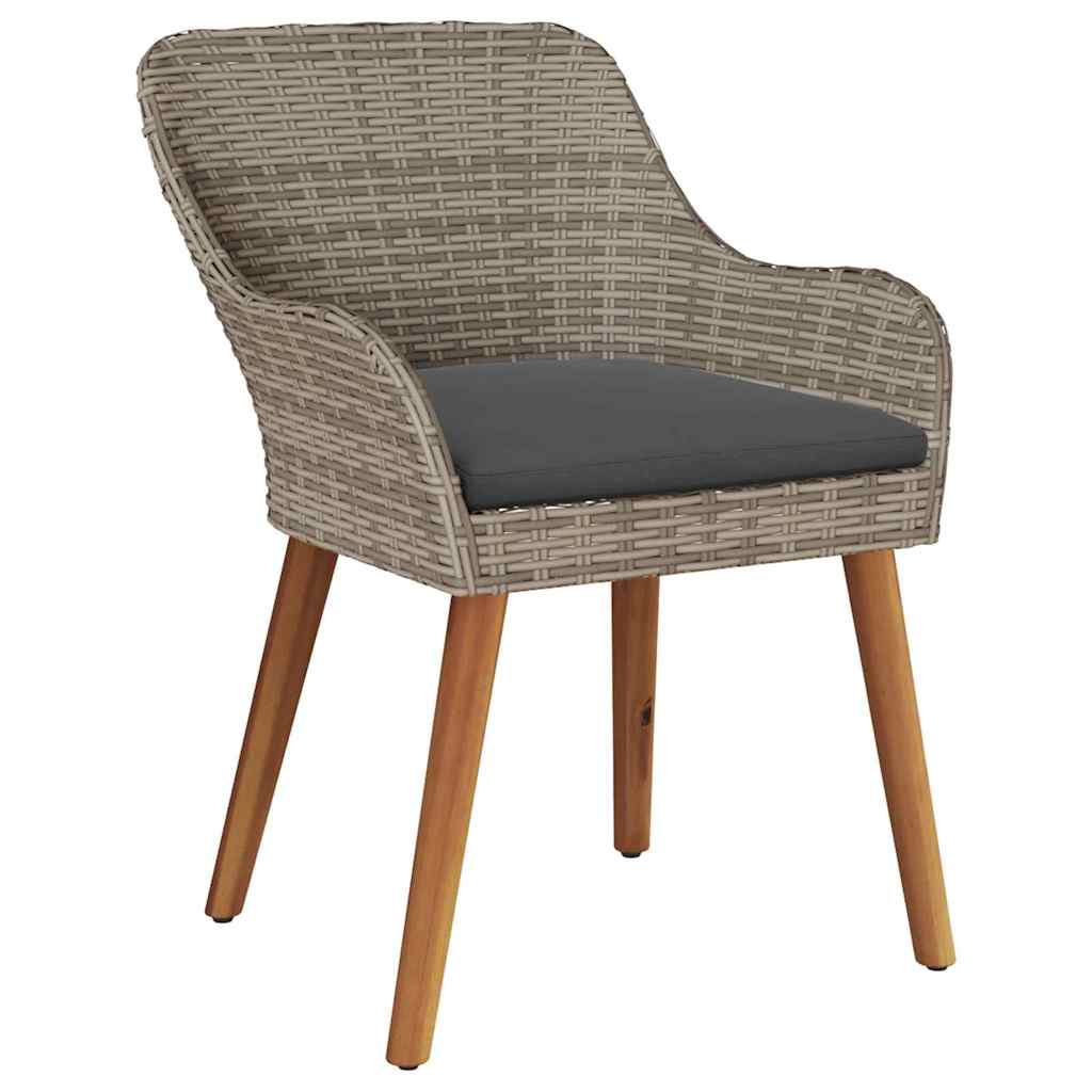 vidaXL Καρέκλα Κήπου 2 pcs Μαύρο 62.5 x 55 x 82 εκ συνθετικό ρατάν