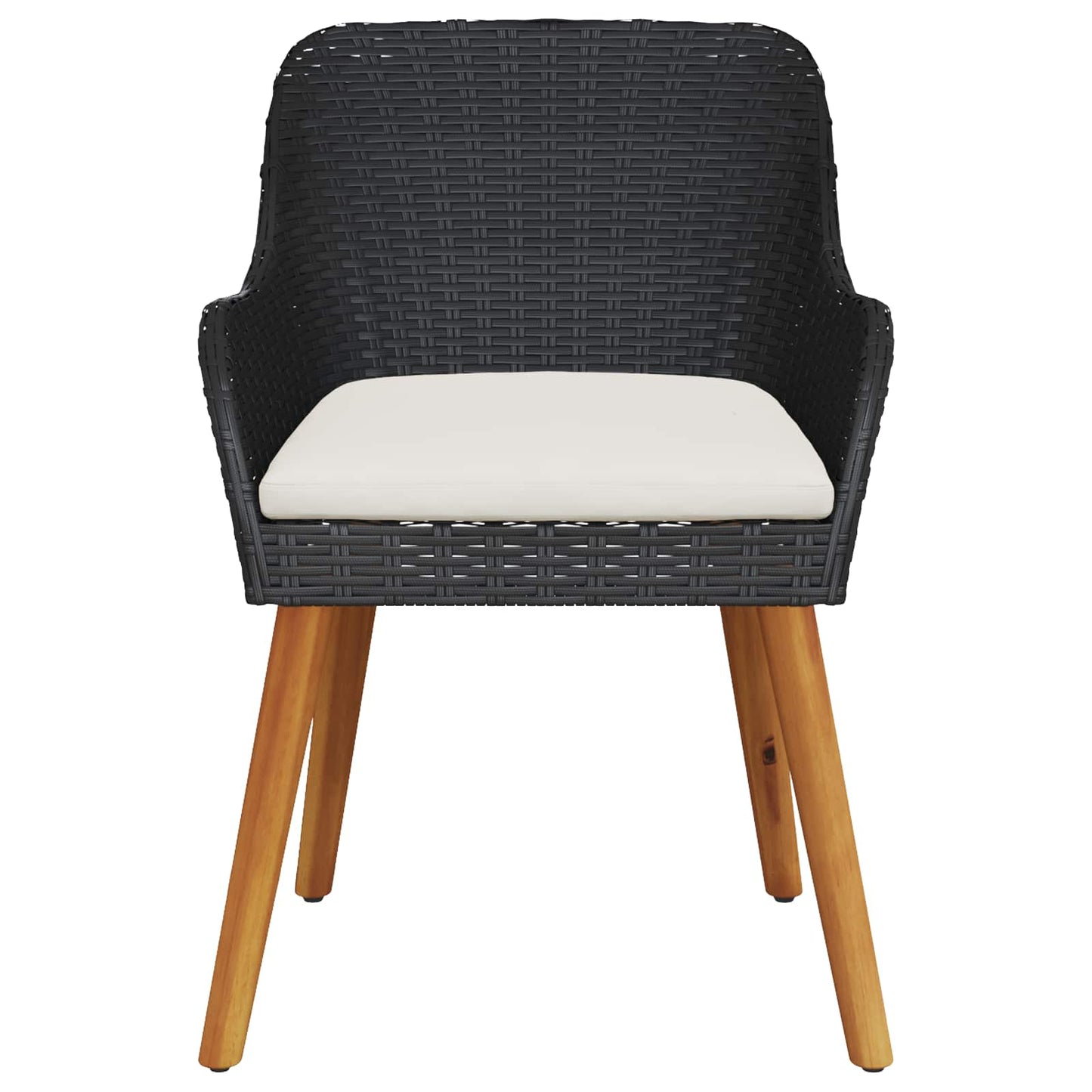 vidaXL Καρέκλα Κήπου 2 pcs Μαύρο 62.5 x 55 x 82 εκ συνθετικό ρατάν