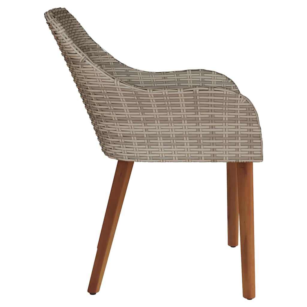 vidaXL Καρέκλα Κήπου 2 pcs Μαύρο 62.5 x 55 x 82 εκ συνθετικό ρατάν