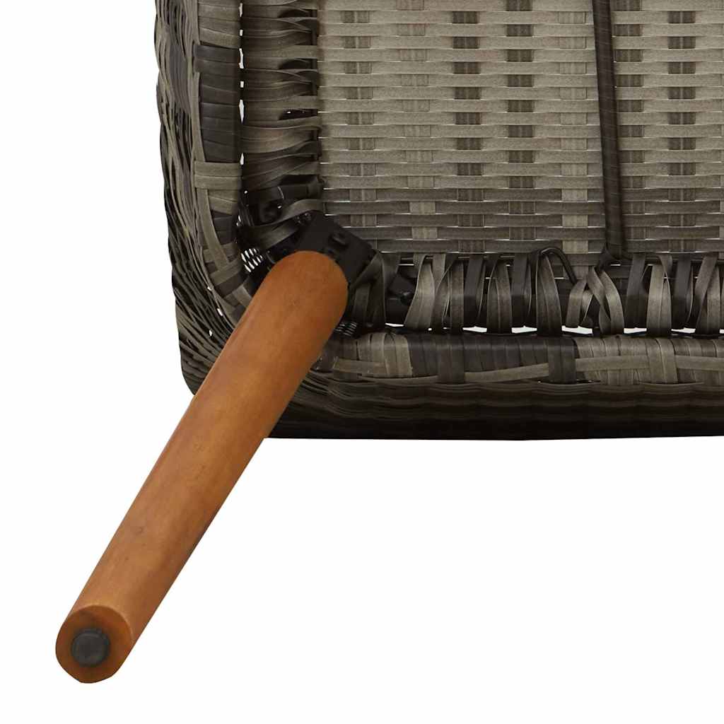 vidaXL Καρέκλα Κήπου 2 pcs Γκρι 62.5 x 55 x 82 εκ συνθετικό ρατάν