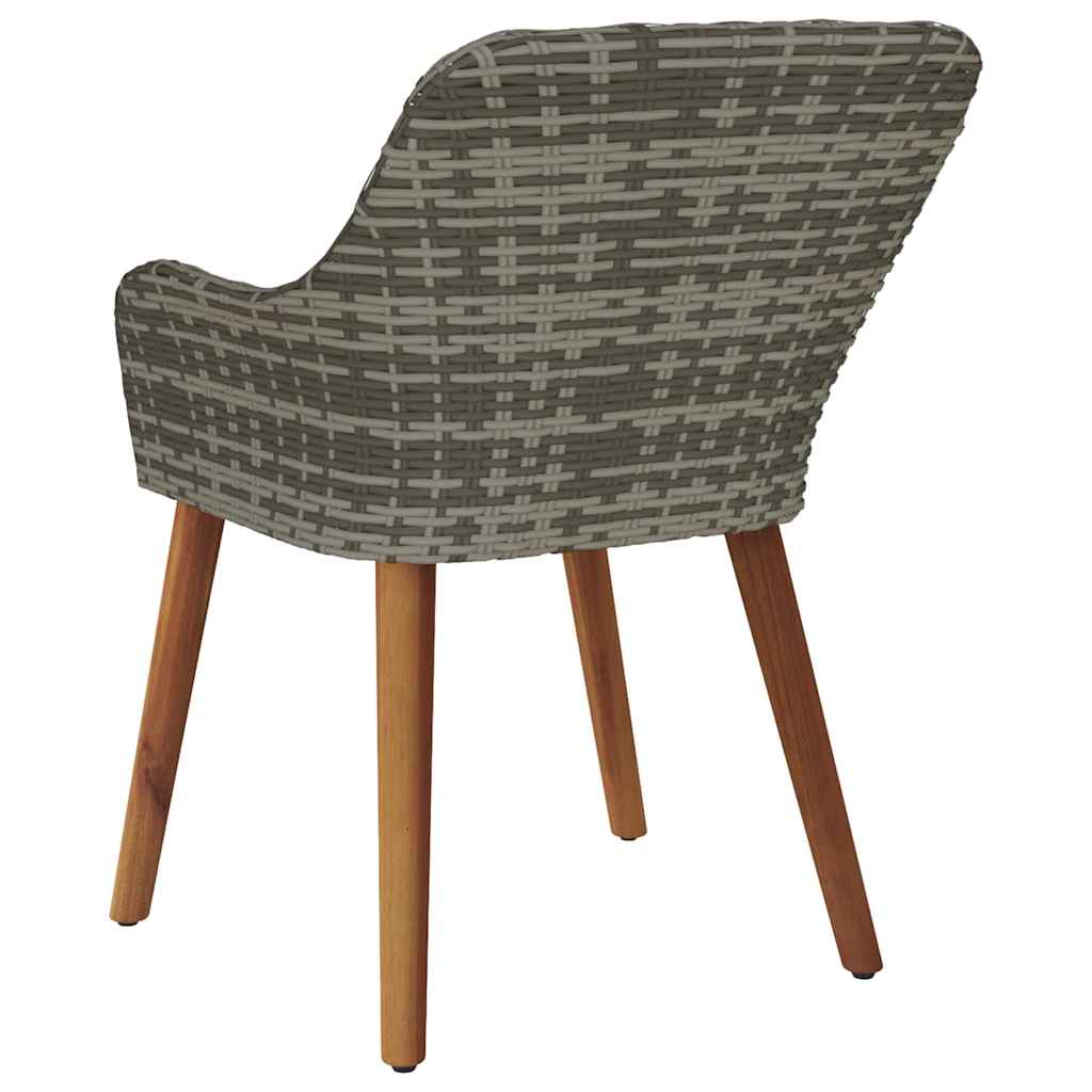 vidaXL Καρέκλα Κήπου 2 pcs Γκρι 62.5 x 55 x 82 εκ συνθετικό ρατάν