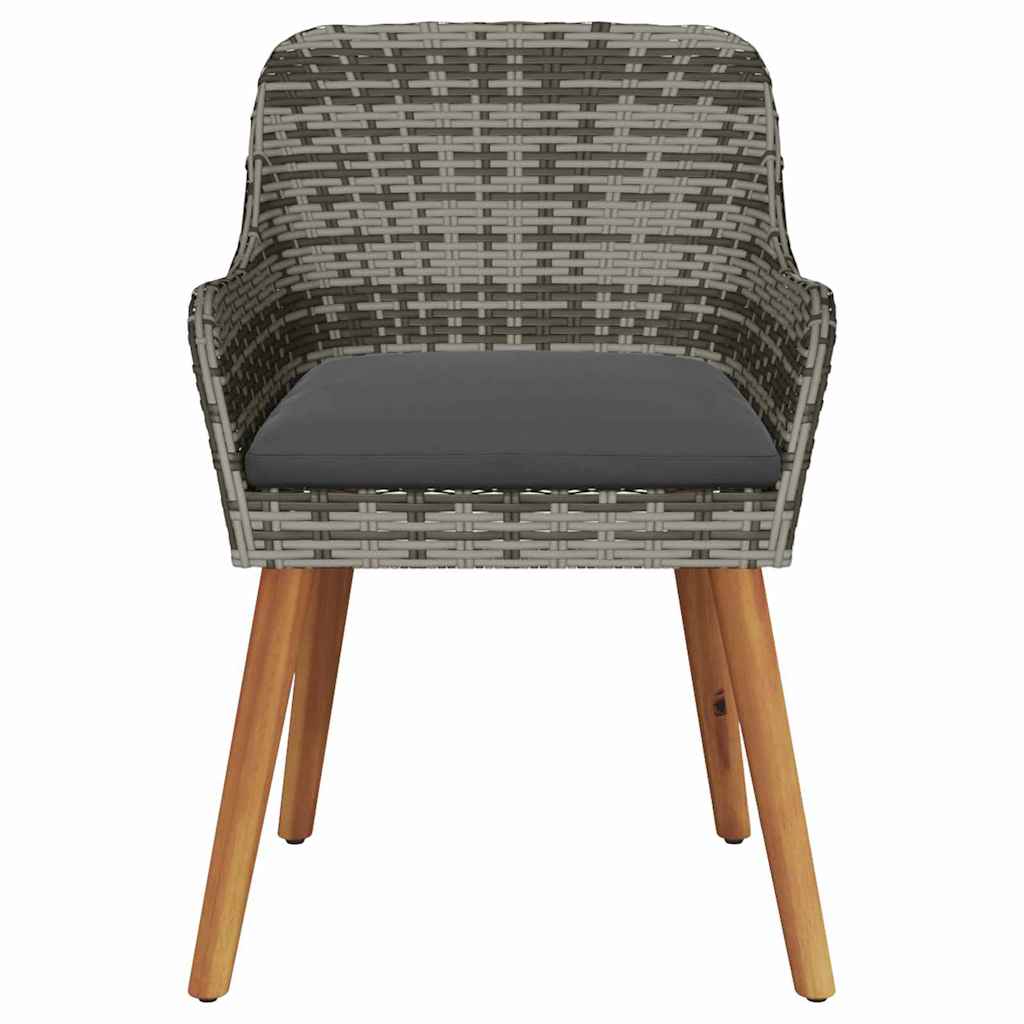vidaXL Καρέκλα Κήπου 2 pcs Γκρι 62.5 x 55 x 82 εκ συνθετικό ρατάν
