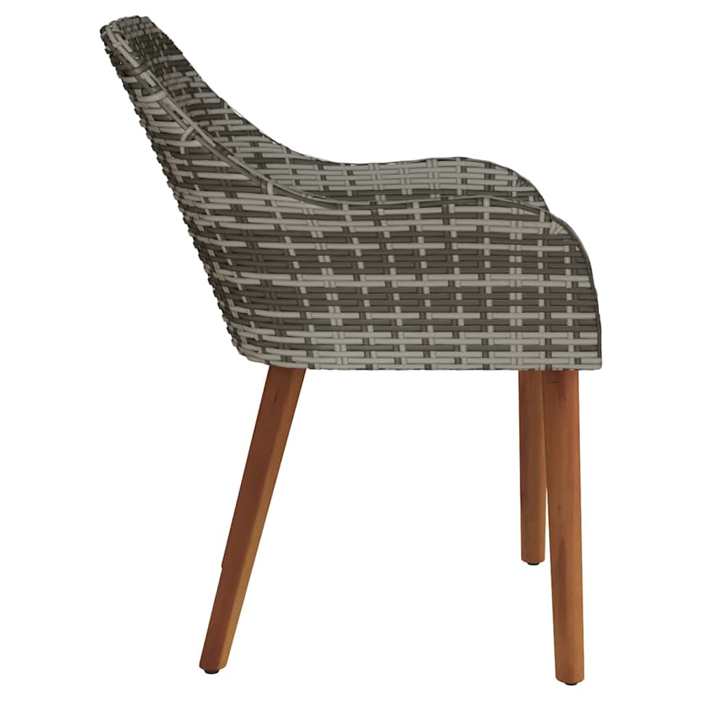 vidaXL Καρέκλα Κήπου 2 pcs Γκρι 62.5 x 55 x 82 εκ συνθετικό ρατάν