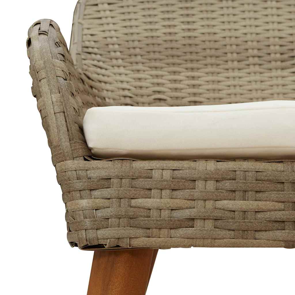vidaXL Καρέκλα Κήπου 2 pcs Μπεζ 62.5 x 55 x 82 εκ συνθετικό ρατάν