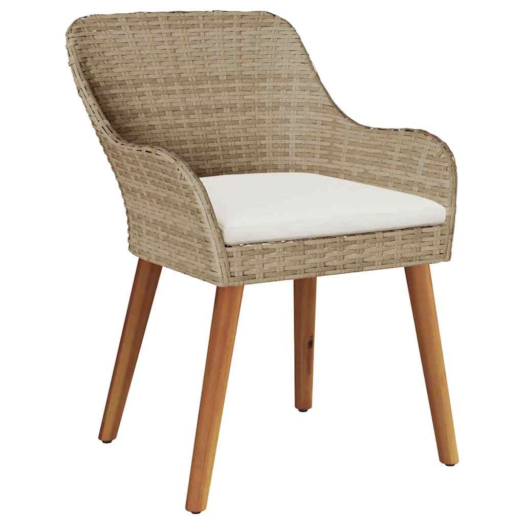 vidaXL Καρέκλα Κήπου 2 pcs Μπεζ 62.5 x 55 x 82 εκ συνθετικό ρατάν