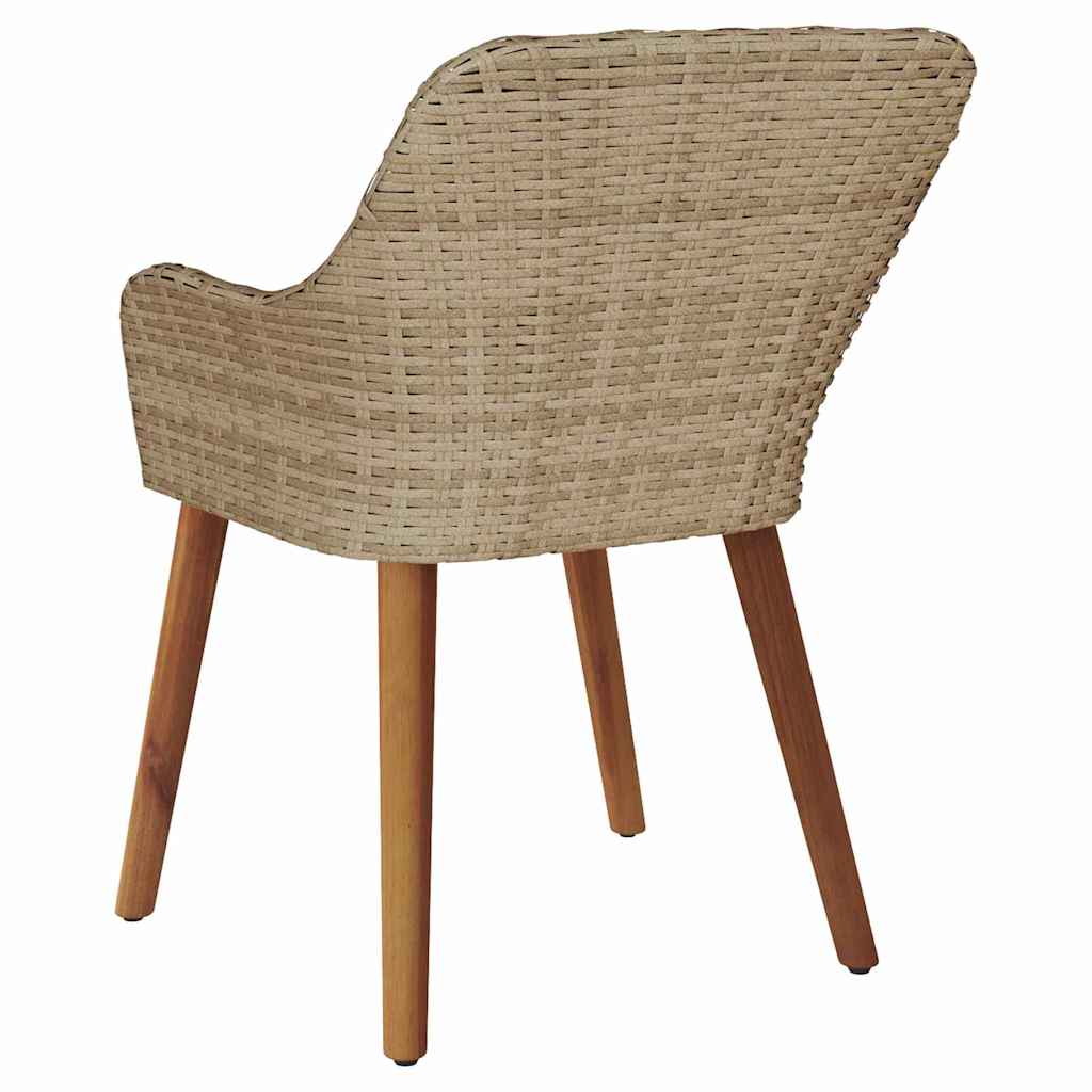vidaXL Καρέκλα Κήπου 2 pcs Μπεζ 62.5 x 55 x 82 εκ συνθετικό ρατάν
