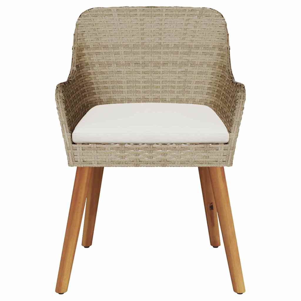 vidaXL Καρέκλα Κήπου 2 pcs Μπεζ 62.5 x 55 x 82 εκ συνθετικό ρατάν