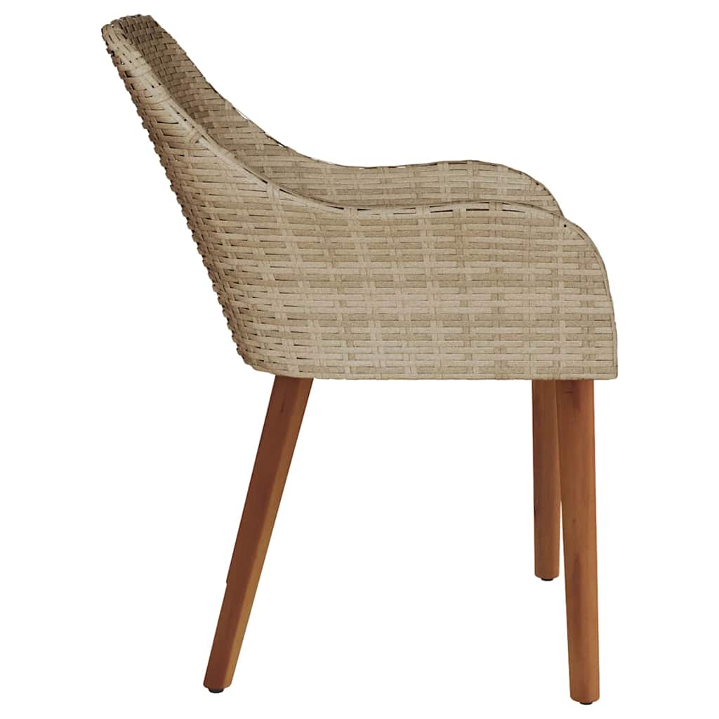 vidaXL Καρέκλα Κήπου 2 pcs Μπεζ 62.5 x 55 x 82 εκ συνθετικό ρατάν