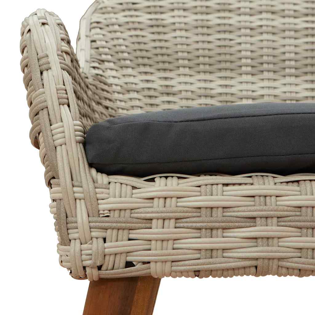 vidaXL Καρέκλα Κήπου με μαξιλάρι 2 pcs Ανοιχτό γκρι 62.5 x 55 x 82 εκ