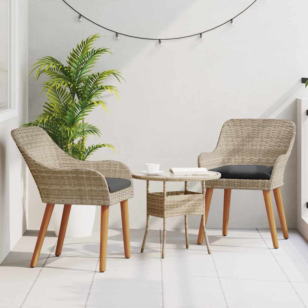 vidaXL Καρέκλα Κήπου με μαξιλάρι 2 pcs Ανοιχτό γκρι 62.5 x 55 x 82 εκ