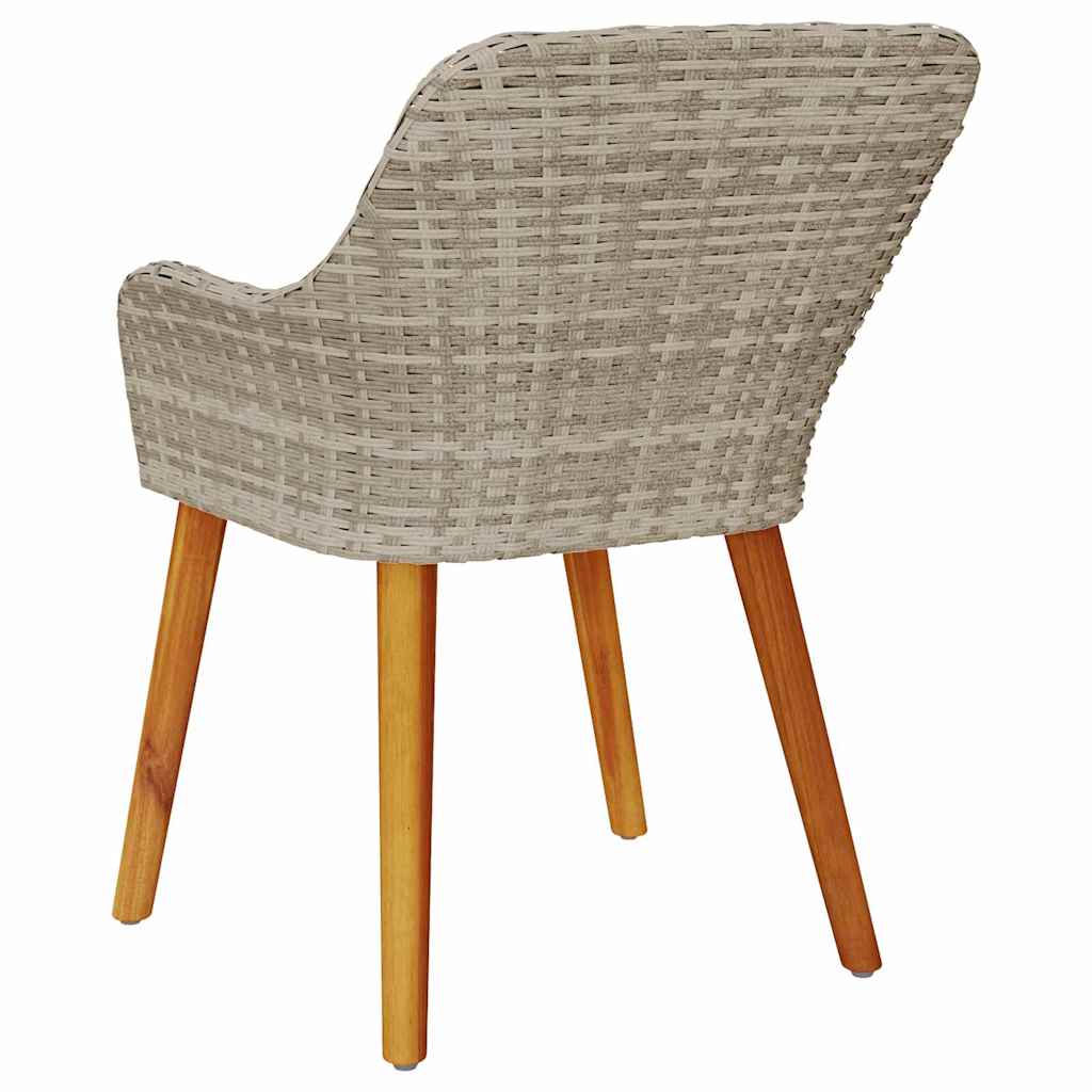 vidaXL Καρέκλα Κήπου με μαξιλάρι 2 pcs Ανοιχτό γκρι 62.5 x 55 x 82 εκ
