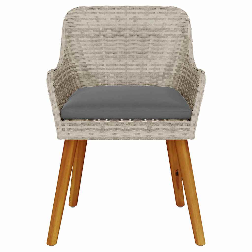 vidaXL Καρέκλα Κήπου με μαξιλάρι 2 pcs Ανοιχτό γκρι 62.5 x 55 x 82 εκ