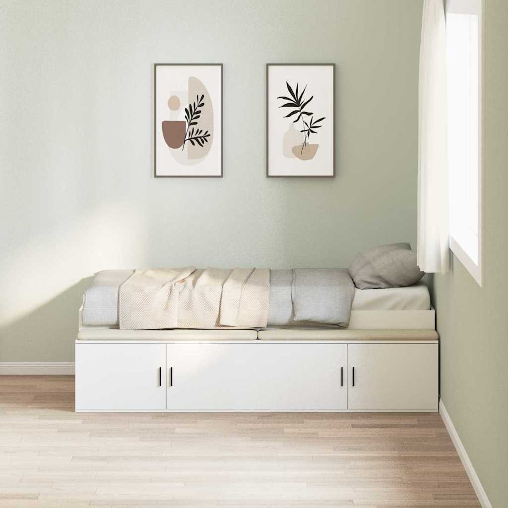 vidaXL Σκελετός Κρεβατιού Λευκό 100 x 200 cm Επεξεργασμένο Ξύλο