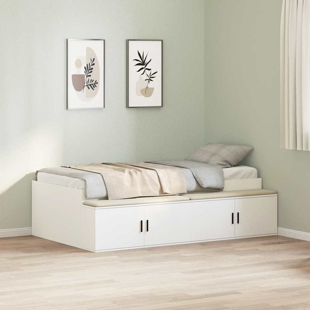 vidaXL Σκελετός Κρεβατιού Λευκό 100 x 200 cm Επεξεργασμένο Ξύλο