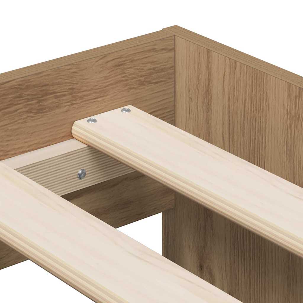 vidaXL Σκελετός Κρεβατιού Artisan Oak 100 x 200 cm Επεξεργασμένο Ξύλο