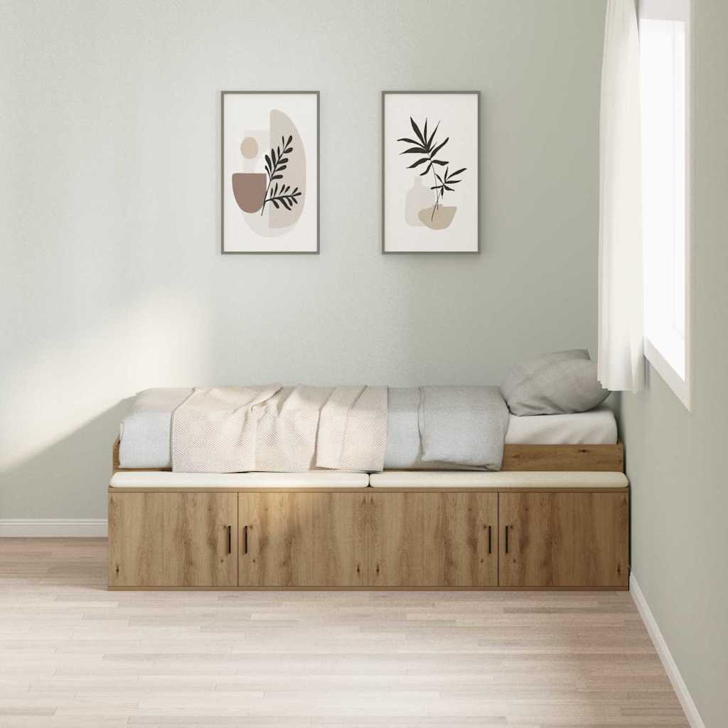 vidaXL Σκελετός Κρεβατιού Artisan Oak 100 x 200 cm Επεξεργασμένο Ξύλο