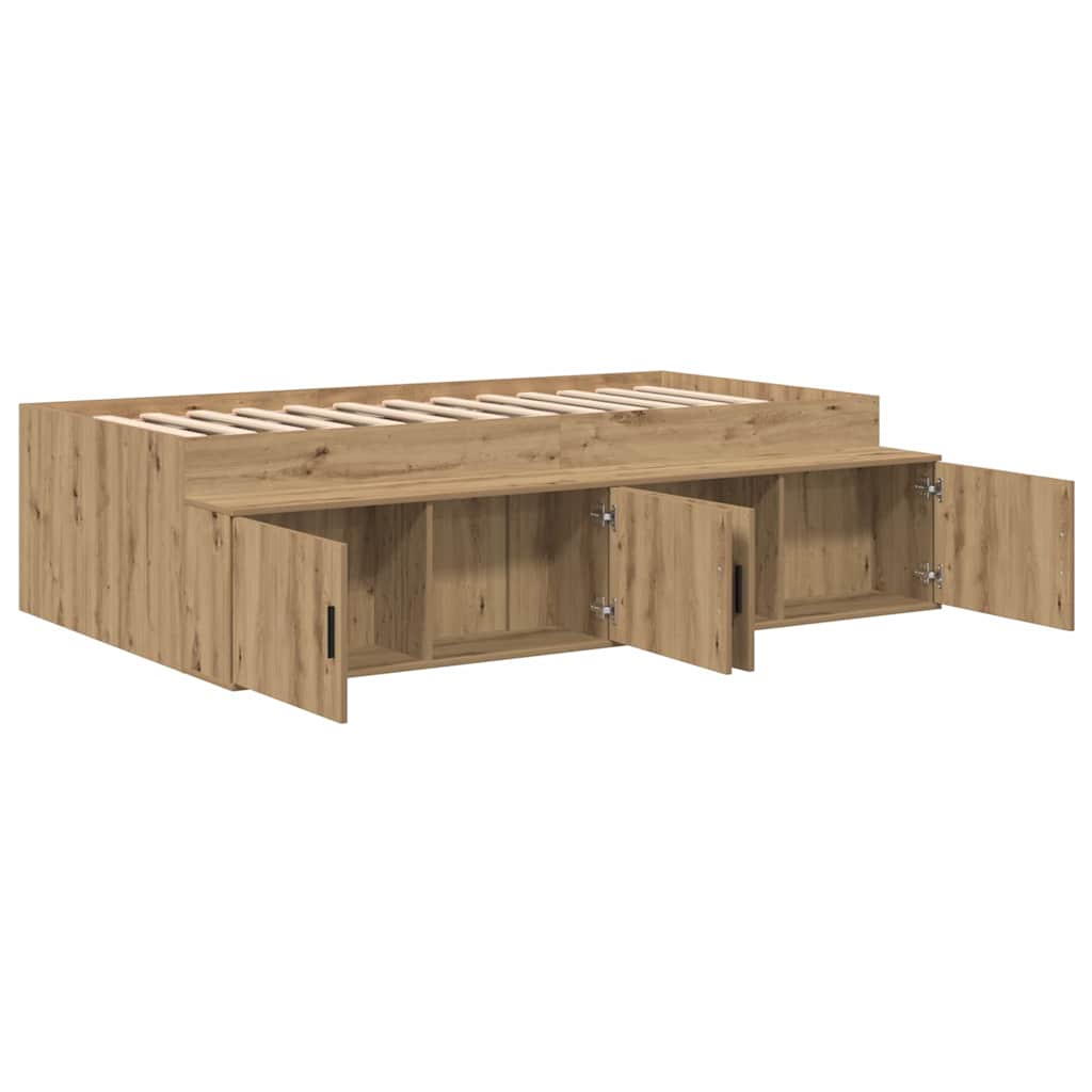 vidaXL Σκελετός Κρεβατιού Artisan Oak 100 x 200 cm Επεξεργασμένο Ξύλο