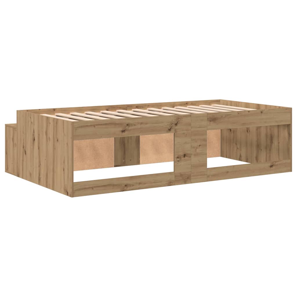 vidaXL Σκελετός Κρεβατιού Artisan Oak 100 x 200 cm Επεξεργασμένο Ξύλο