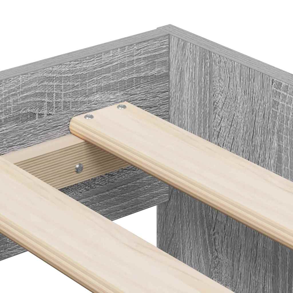 vidaXL Σκελετός Κρεβατιού Γκρίζο Σονομα 90 x 200 cm Επεξεργασμένο ξύλο