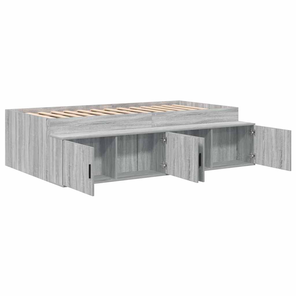 vidaXL Σκελετός Κρεβατιού Γκρίζο Σονομα 90 x 200 cm Επεξεργασμένο ξύλο