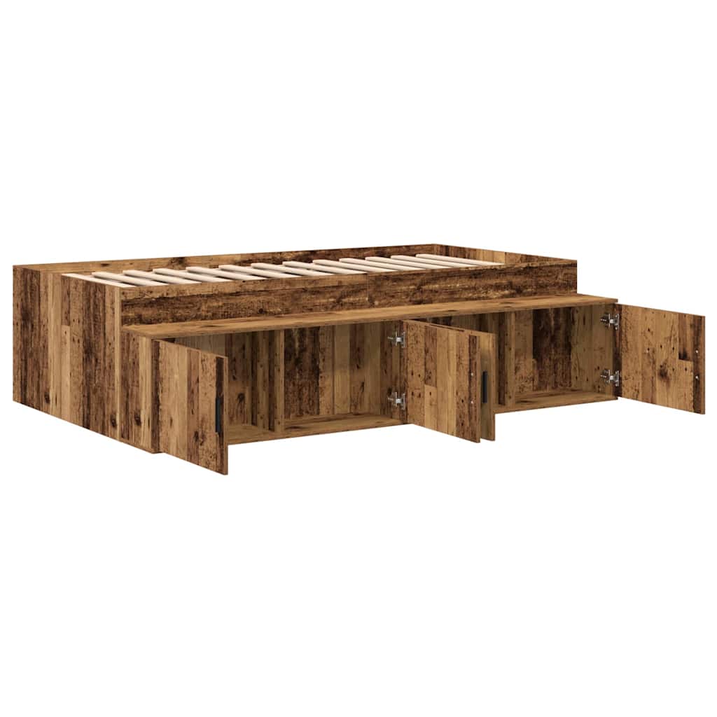 vidaXL Σκελετός Κρεβατιού Παλιό Ξύλο 90 x 200 cm Επεξεργασμένο ξύλο