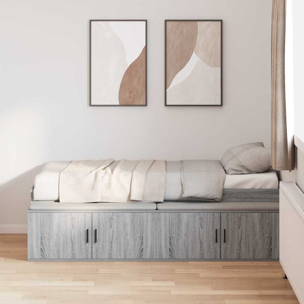 vidaXL Σκελετός Κρεβατιού Γκρίζο Σονομα 80 x 200 cm Επεξεργασμένο ξύλο