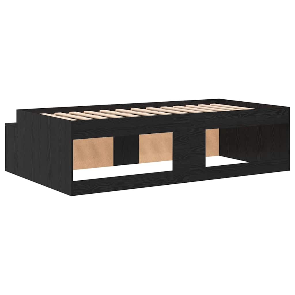 vidaXL Σκελετός Κρεβατιού Μαύρη Οξυά 90 x 190 cm Επεξεργασμένο Ξύλο