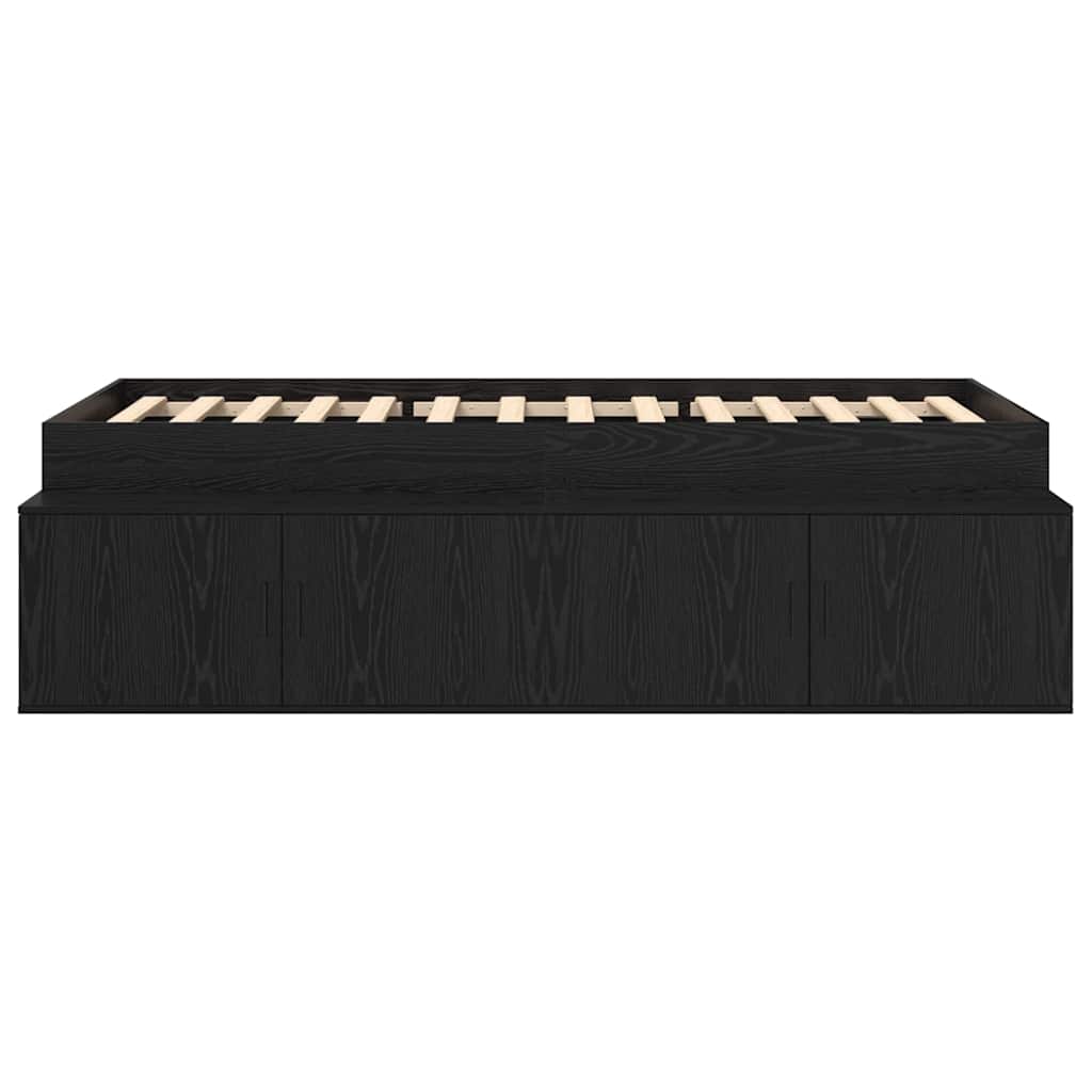vidaXL Σκελετός Κρεβατιού Μαύρη Οξυά 90 x 190 cm Επεξεργασμένο Ξύλο