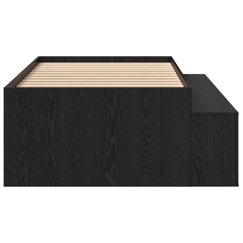 vidaXL Σκελετός Κρεβατιού Μαύρη Οξυά 90 x 190 cm Επεξεργασμένο Ξύλο