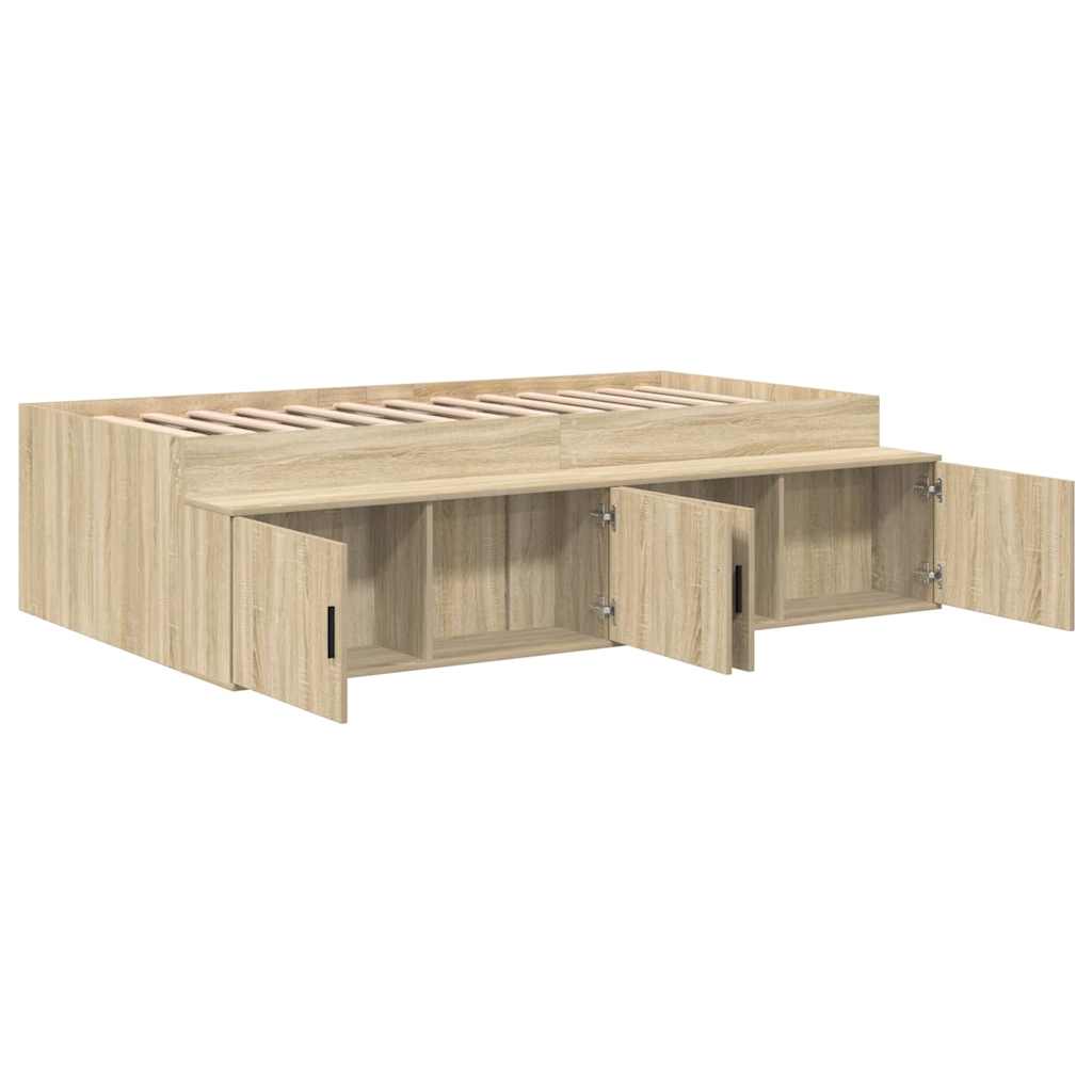 vidaXL Σκελετός Κρεβατιού Δρύς Sonoma 90 x 190 cm Επεξεργασμένο Ξύλο