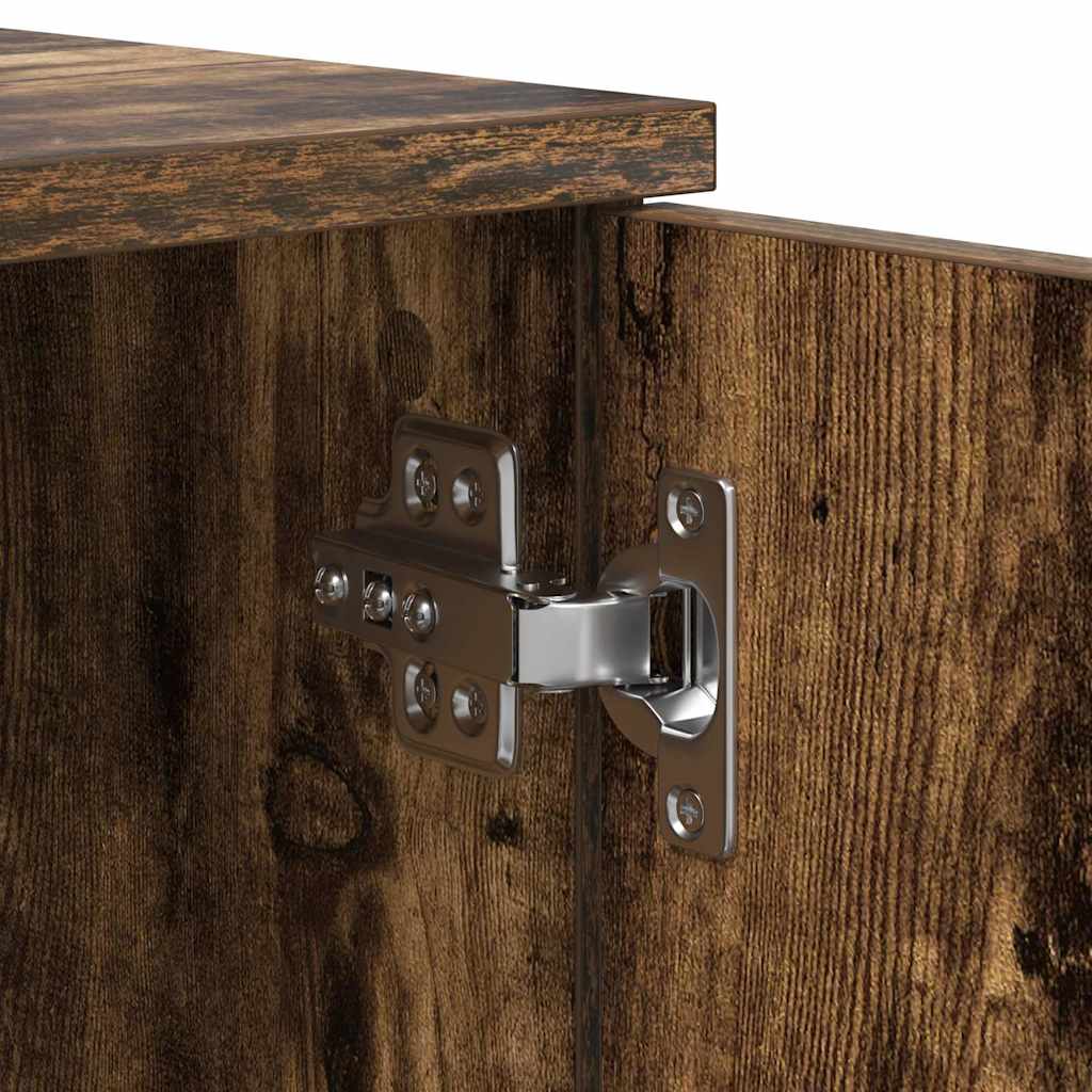vidaXL Σκελετός Κρεβατιού Καπνιστό Δρύς 90 x 190 cm Επεξεργασμένο ξύλο