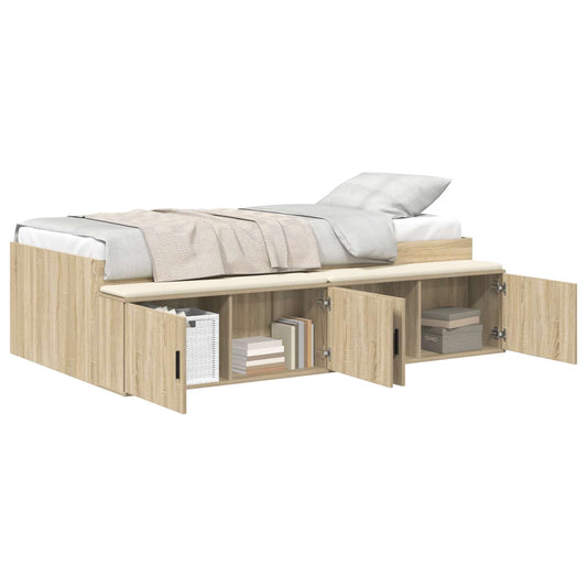 vidaXL Σκελετός Κρεβατιού Δρύς Sonoma 70 x 190 cm Επεξεργασμένο ξύλο