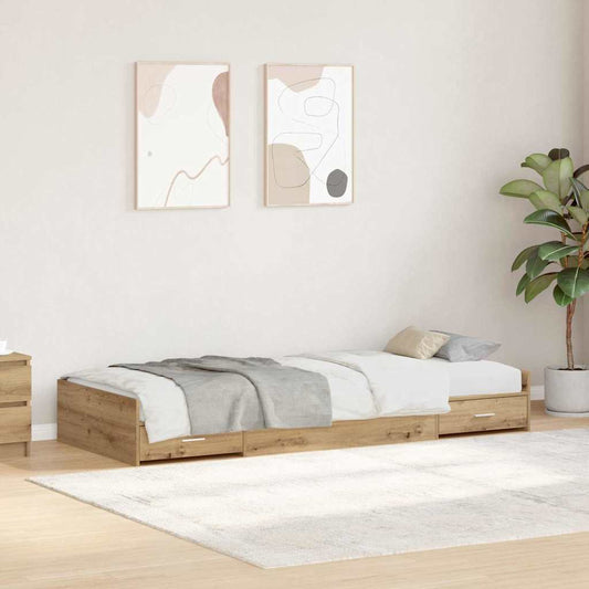vidaXL Σκελετός Κρεβατιού Artisan Oak 98.5 x 200 εκ Επεξεργασμένο ξύλο