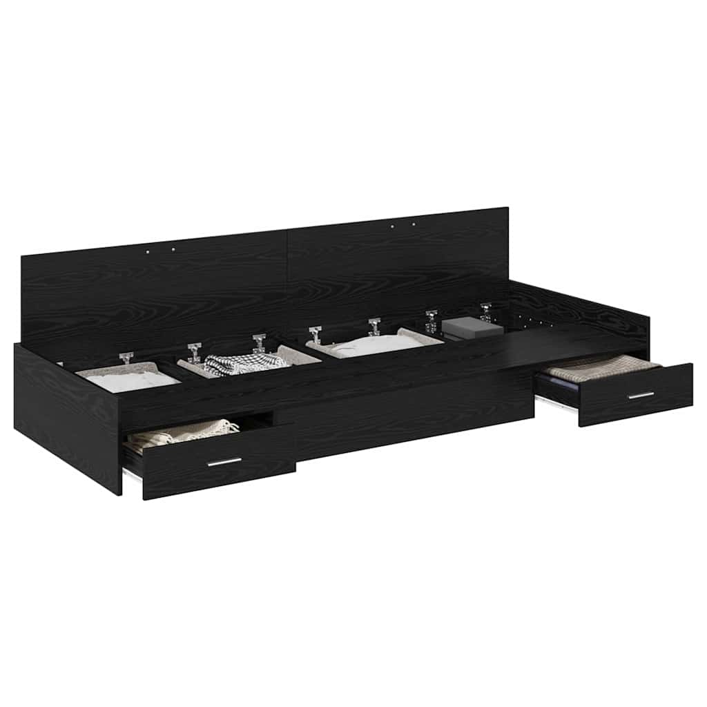 Κρεβάτι με αποθηκευτικό χώρο με κεφαλάρι Μαύρη Οξυά 80 x 200 cm