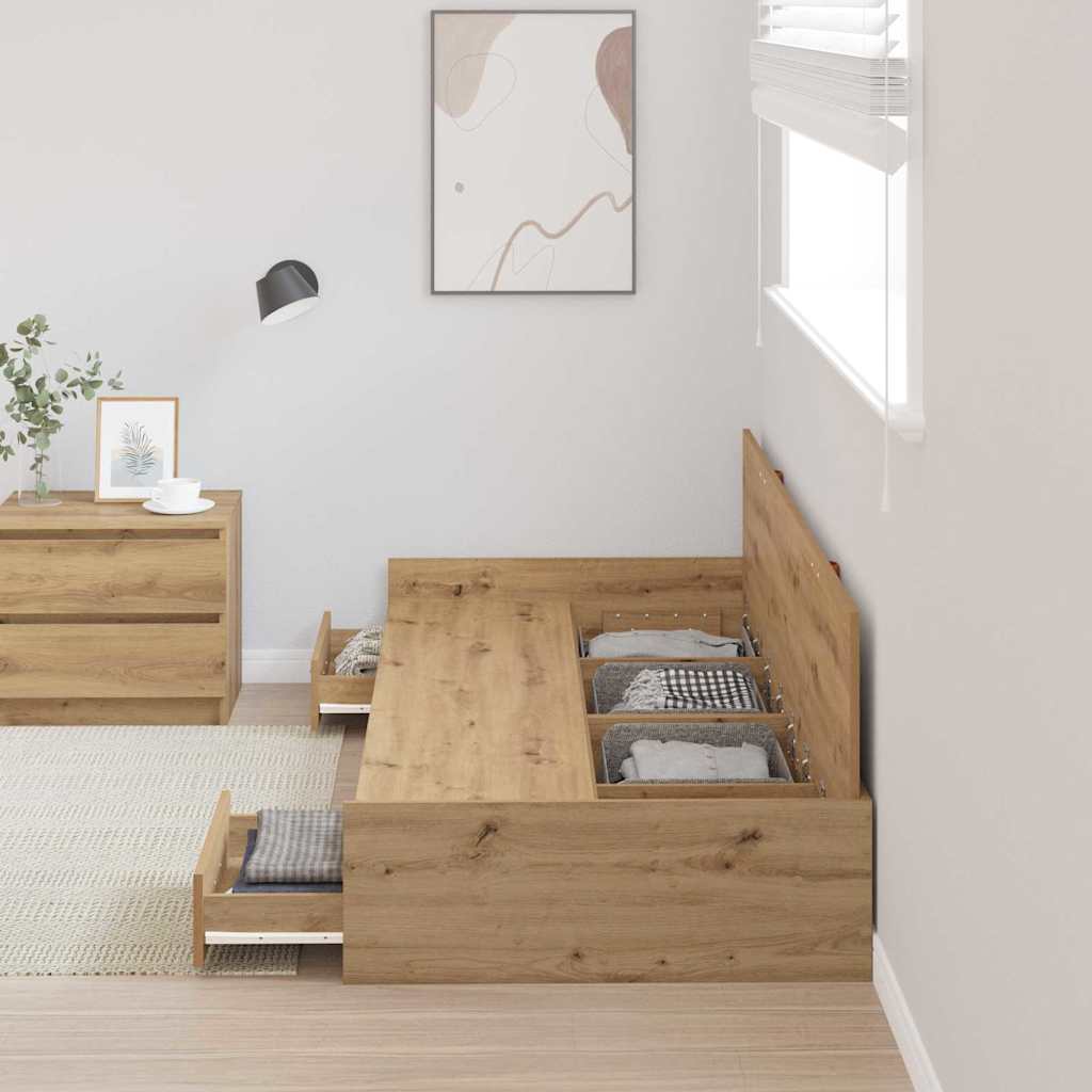 vidaXL Σκελετός Κρεβατιού Artisan Oak 80 x 200 cm Επεξεργασμένο ξύλο