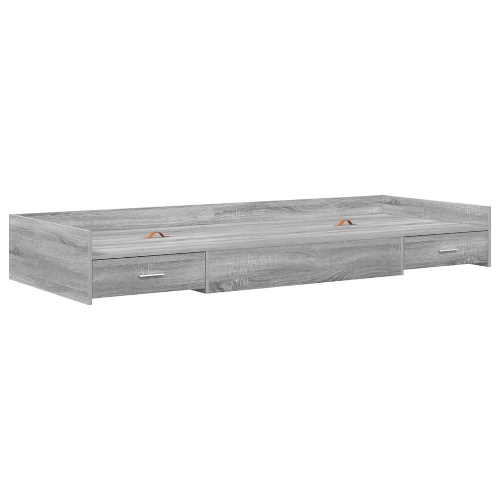 vidaXL Σκελετός Κρεβατιού Γκρίζο Σονομα 90 x 190 cm Επεξεργασμένο ξύλο