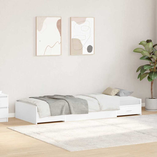 vidaXL Σκελετός Κρεβατιού Λευκό 75 x 190 cm Επεξεργασμένο ξύλο