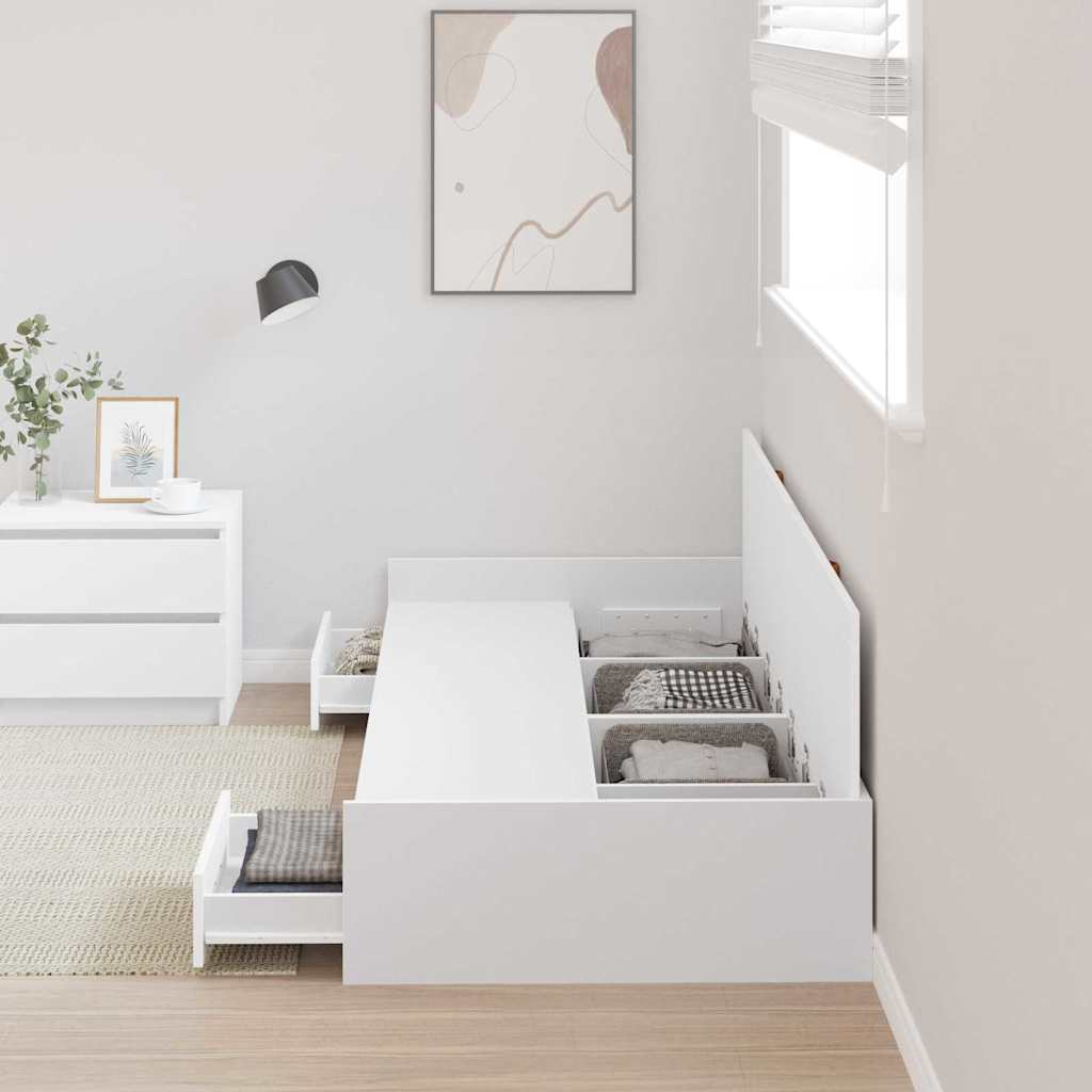 vidaXL Σκελετός Κρεβατιού Λευκό 75 x 190 cm Επεξεργασμένο ξύλο