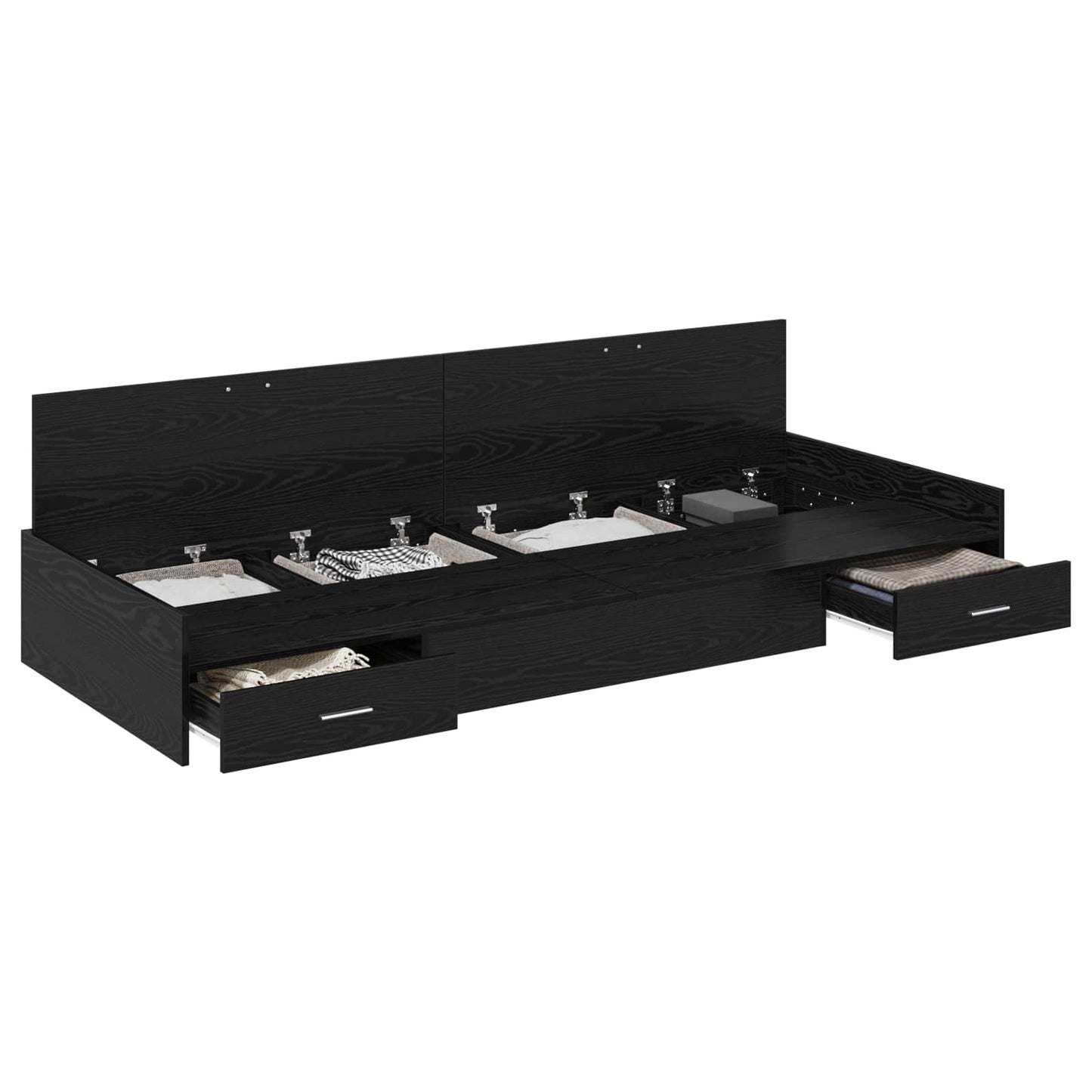 vidaXL Σκελετός Κρεβατιού Μαύρη Οξυά 75 x 190 cm Επεξεργασμένο ξύλο