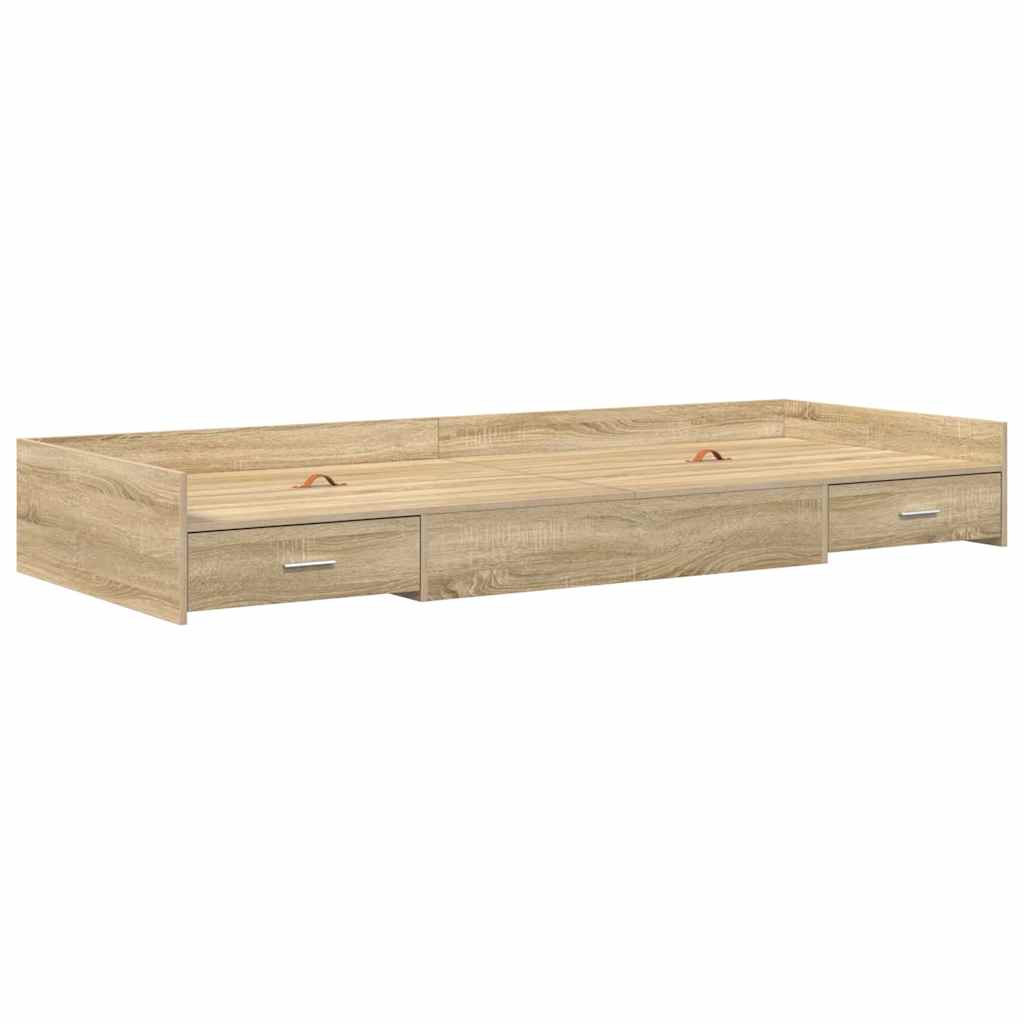 vidaXL Σκελετός Κρεβατιού Δρύς Sonoma 75 x 190 cm Επεξεργασμένο ξύλο