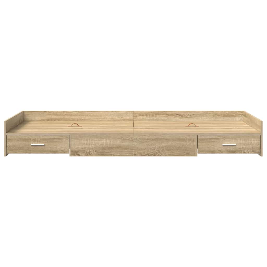 vidaXL Σκελετός Κρεβατιού Δρύς Sonoma 75 x 190 cm Επεξεργασμένο ξύλο