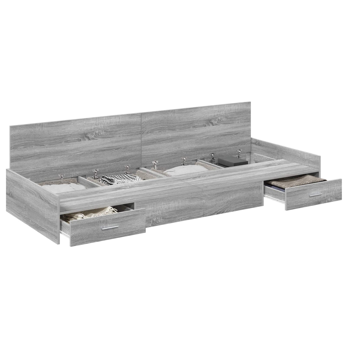 vidaXL Σκελετός Κρεβατιού Γκρίζο Σονομα 75 x 190 cm Επεξεργασμένο ξύλο