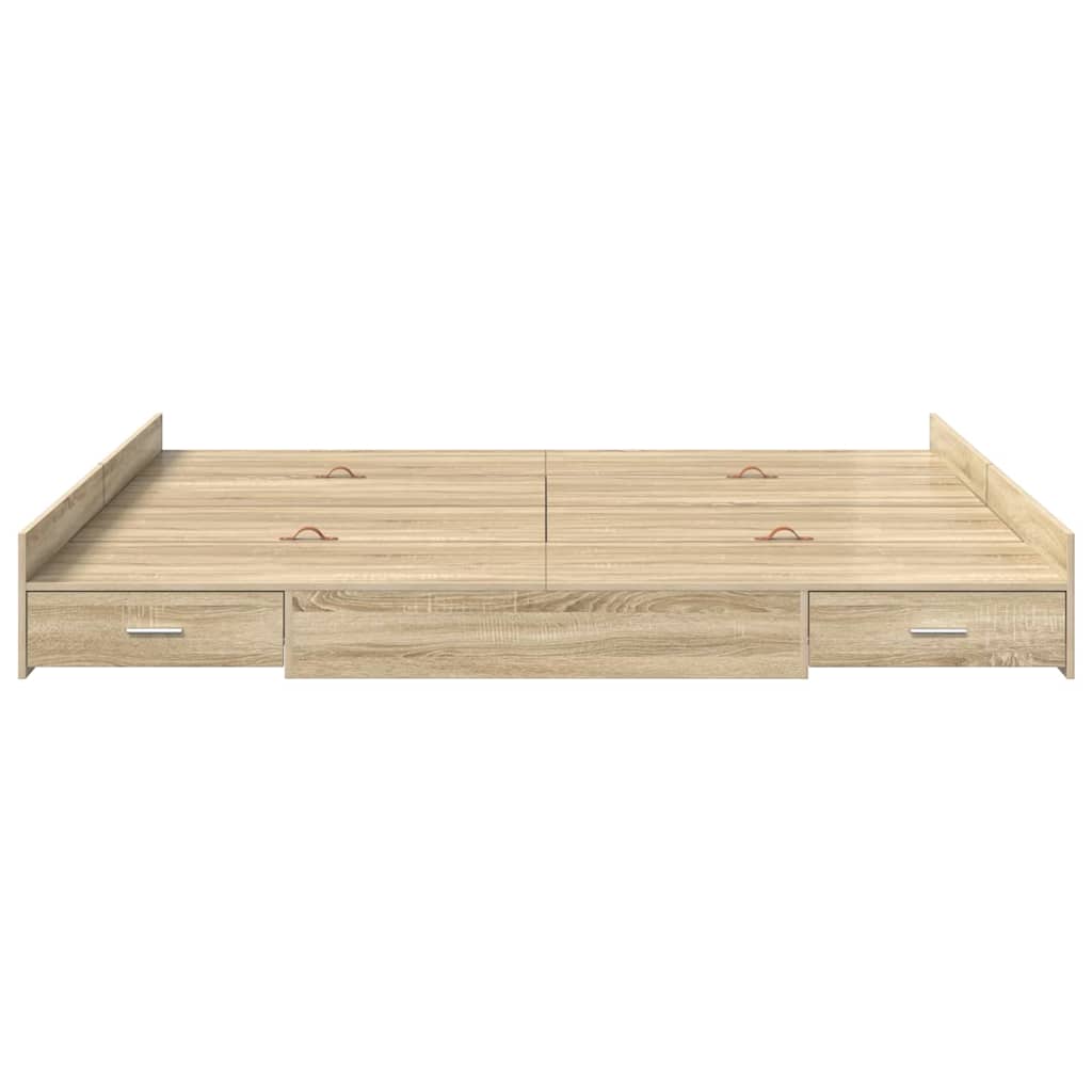 vidaXL Κρεβάτι με αποθηκευτικό χώρο Δρύς Sonoma 200 x 200 cm