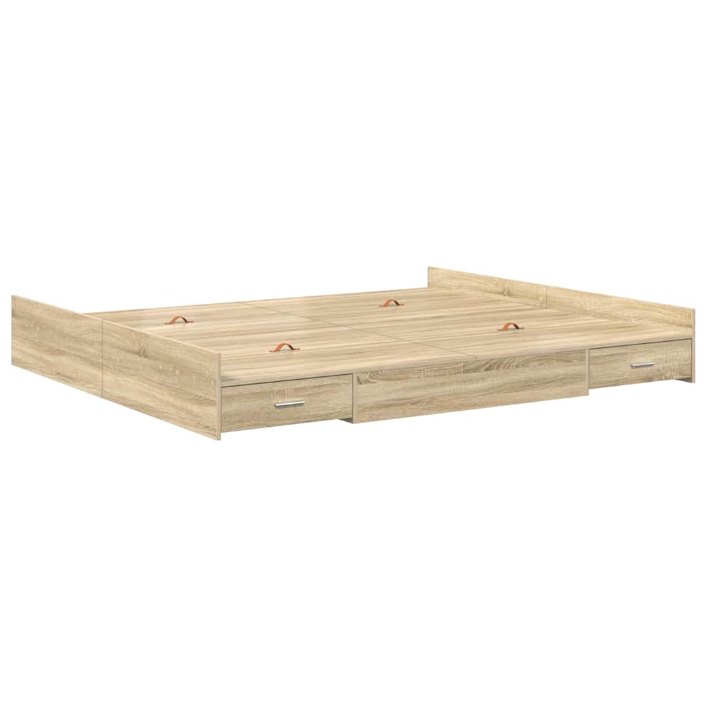 vidaXL Κρεβάτι με αποθηκευτικό χώρο Sonoma Δρυς 180 x 200 cm