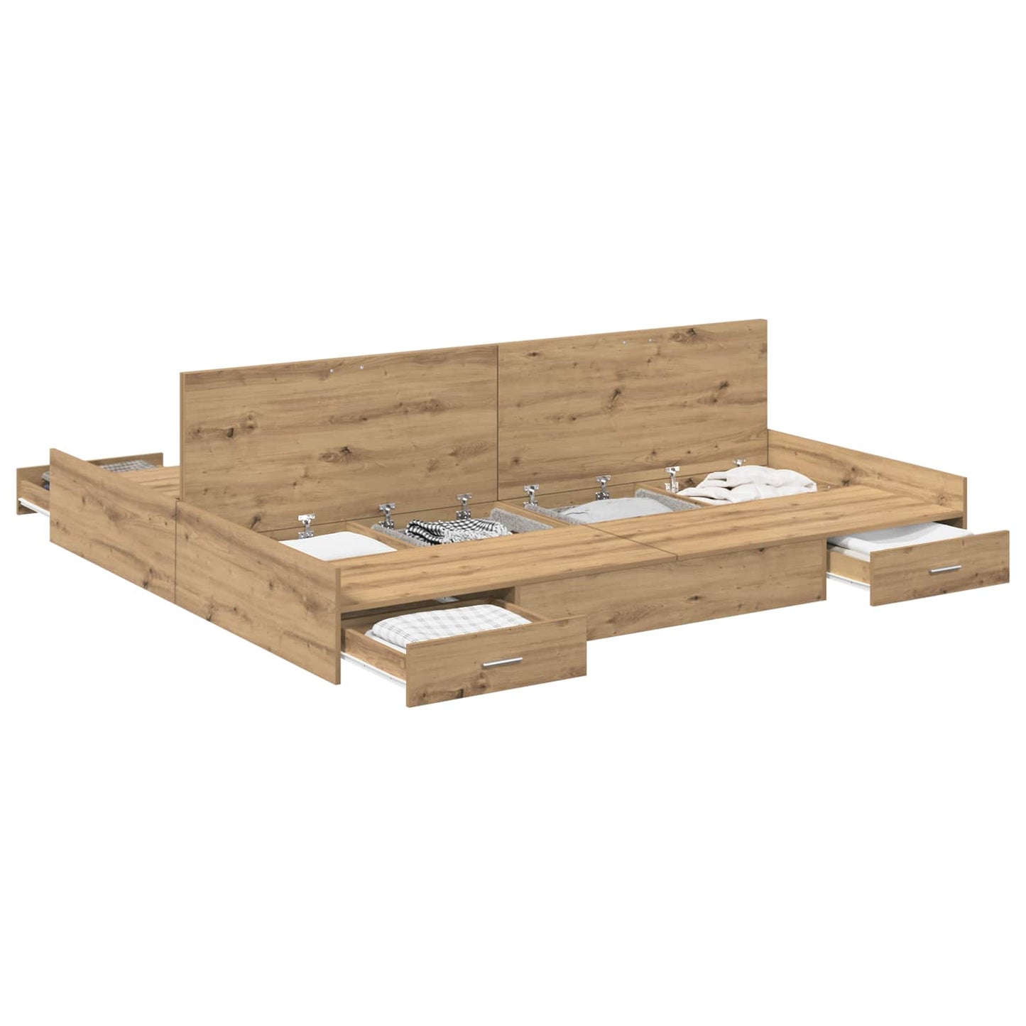 vidaXL Κρεβάτι με αποθηκευτικό χώρο με πόρτα Artisan Oak 180 x 200 cm