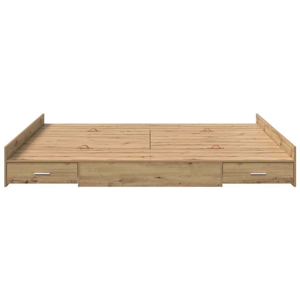 vidaXL Κρεβάτι με αποθηκευτικό χώρο με πόρτα Artisan Oak 180 x 200 cm