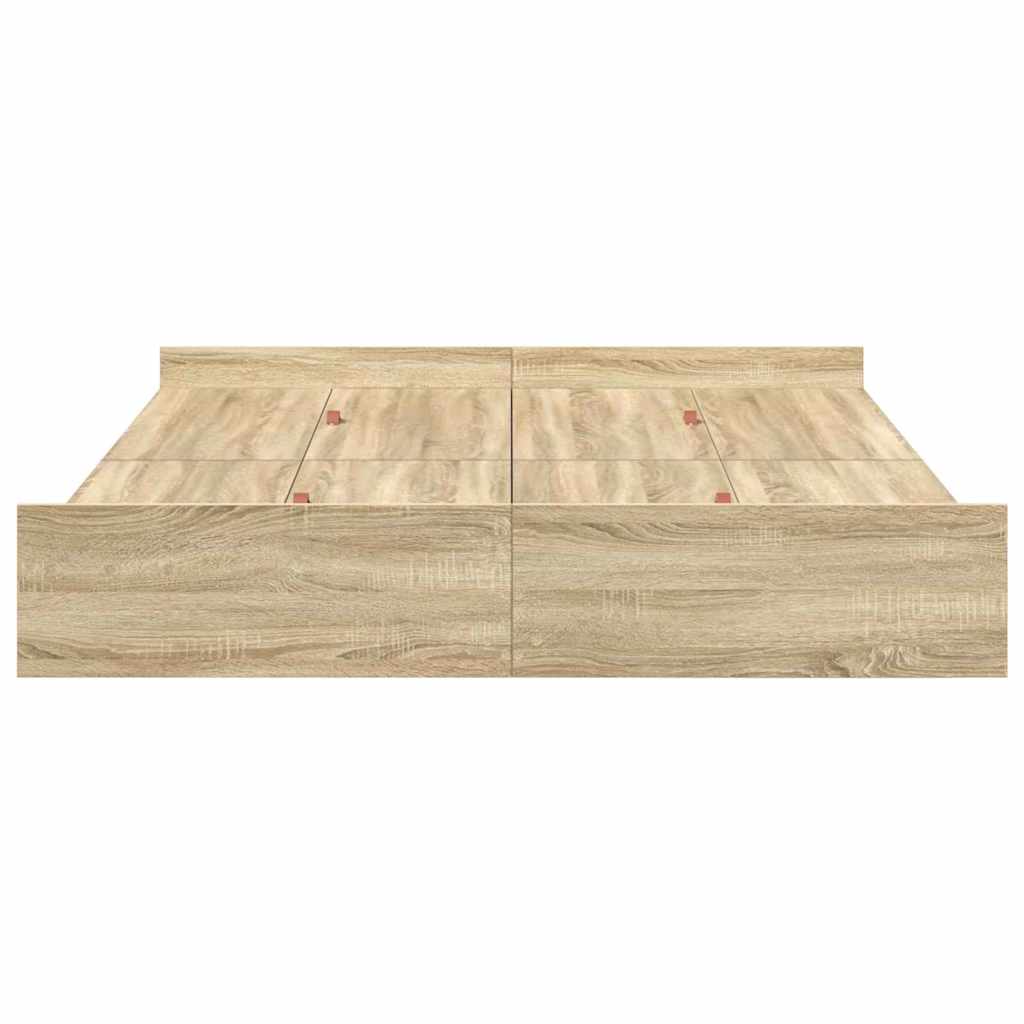 vidaXL Κρεβάτι με αποθηκευτικό χώρο Sonoma Δρυς 140 x 200 cm