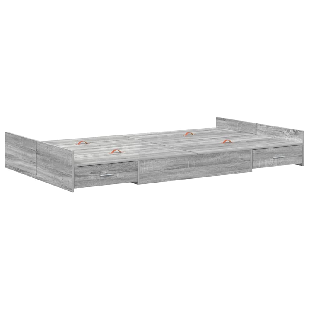 vidaXL Κρεβάτι με αποθηκευτικό χώρο Γκρι sonoma 120 x 200 cm