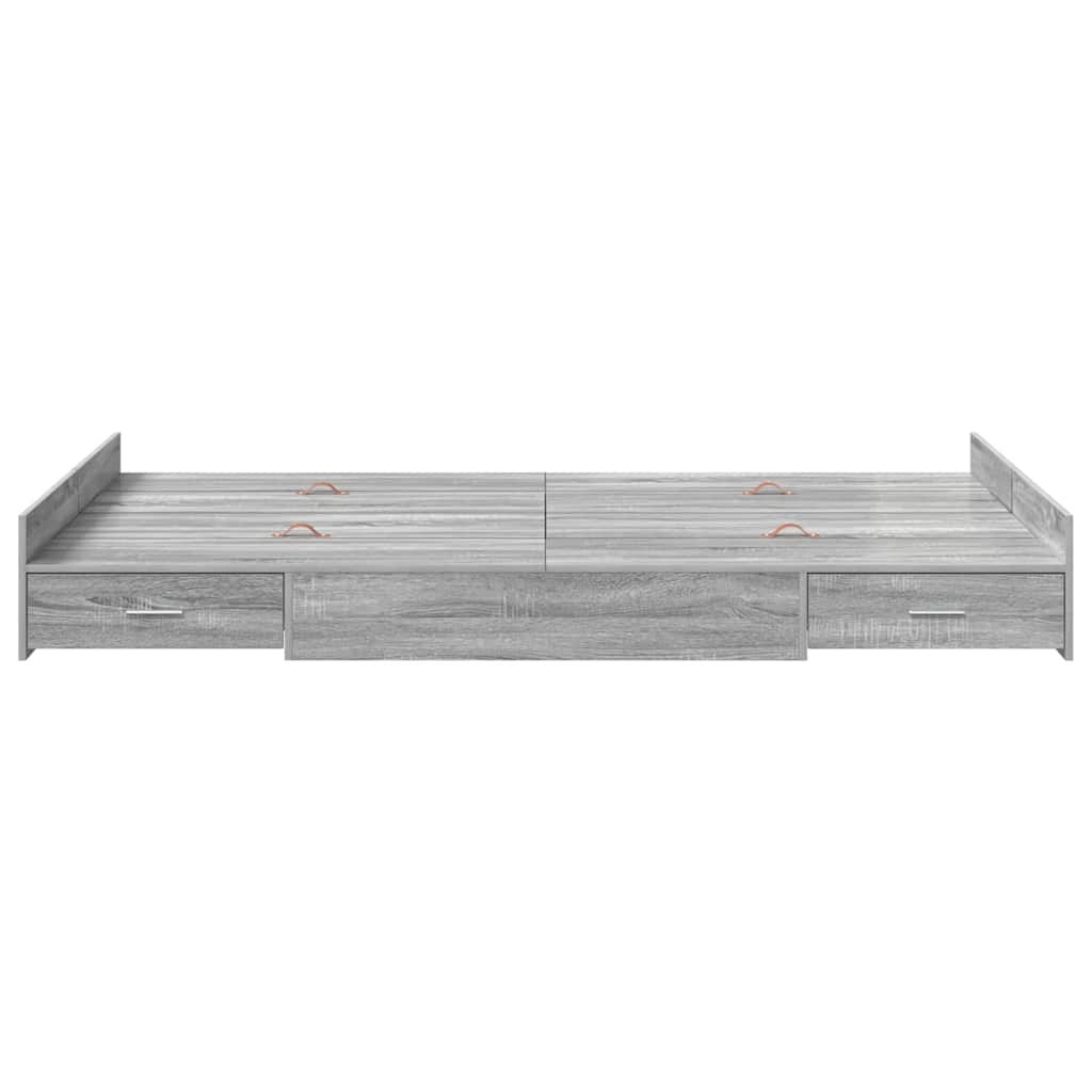 vidaXL Κρεβάτι με αποθηκευτικό χώρο Γκρι sonoma 120 x 200 cm